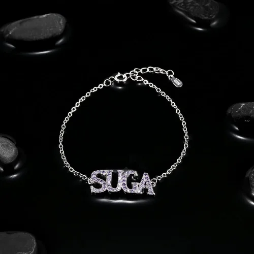 Vista 3 de YANENG KPOP Bangtan Boys Bracelets Charms Jewelry White Gold Plated Cubic Zirconia Bracelet for bts Army Fans Gifts