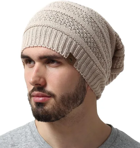 Vista 31 de Slouchy Cable tejido Gorro de lana por Tough Headwear – Gorro de lana de gran tamaño Sombreros Gorros Graves Sombreros Para Hombres y Mujeres