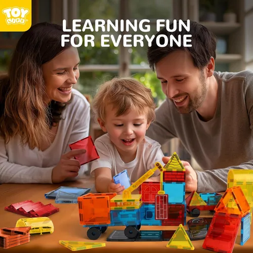 Vista 5 de TOY Life Azulejos magnéticos para niños de 3 a 5 años, juguetes de construcción para niños de 4 a 8 años, azulejos de construcción magnéticos