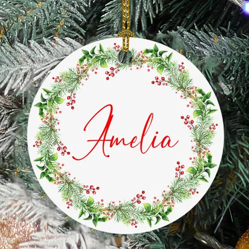 Vista 18 de Adorno de cristal de Navidad personalizado con nombre, muñeco de nieve personalizado para árbol de Navidad 2025, nuevo adorno de Navidad para bebé