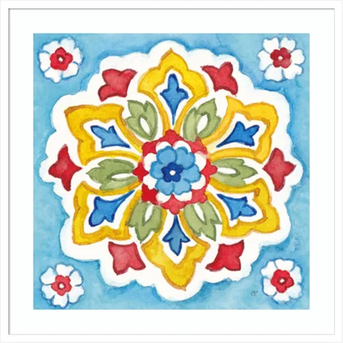 Vista 12 de Amanti Art Lienzo enmarcado para pared, 21 x 21 pulgadas, diseño de azulejos turcos IV de Cynthia Coulter, póster enmarcado para decoración