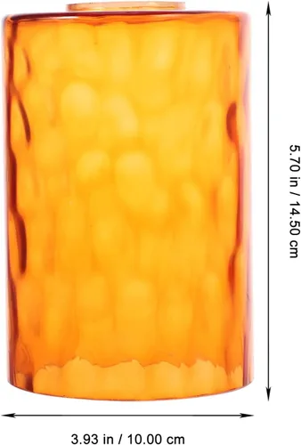 Vista 2 de Osaladi Pantalla de cristal pequeña con patrón de piedra de 5.90 x 3.93 x 3.93 pulgadas, pantalla decorativa de repuesto para luces colgantes