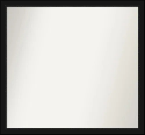Vista 518 de Amanti Art Espejo de baño negro para sobre fregadero, 22 x 22 pulgadas, espejo de tocador cuadrado estrecho negro Avon, marco de madera casual