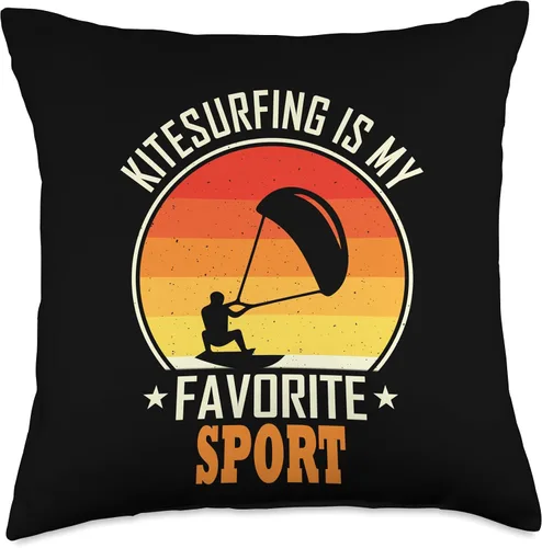 Vista 5 de Kitesurf motif equipment Favorite Sport-Kitesurf - Almohada de 16 x 16 pulgadas, multicolor