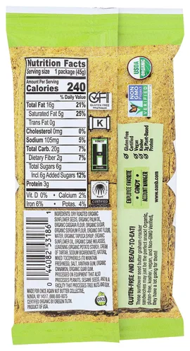 Vista 6 de Once Again Sandwiches Graham Cracker de mantequilla de semillas de girasol, a base de plantas, Kosher, certificado orgánico USDA, sin gluten y sin