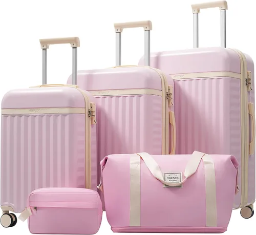 Vista 19 de Merax Equipaje Sets 2 piezas Hardshell 20&28 IN Maleta Set con bolsa de lona