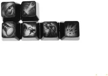 Vista 9 de League of Legends - Teclas personalizadas (Champion Tristana) - Grabado con láser con retrato de cada campeón, pasivo y habilidades. Se adapta a
