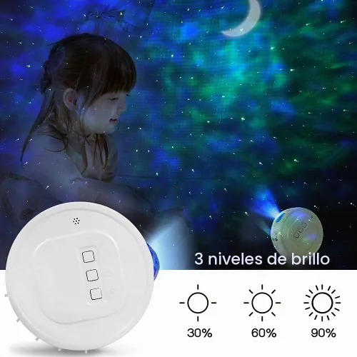 Vista 3 de Proyector de estrellas, proyector de galaxia, proyector de luz nocturna estrellada, proyector de tragaluz con nube de nebulosa LED, proyector