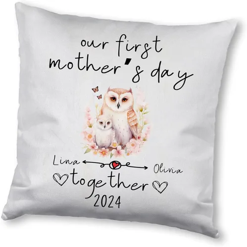 Vista 11 de Funda de almohada personalizada con diseño floral de búho, regalo para mamá, abuela, para ella