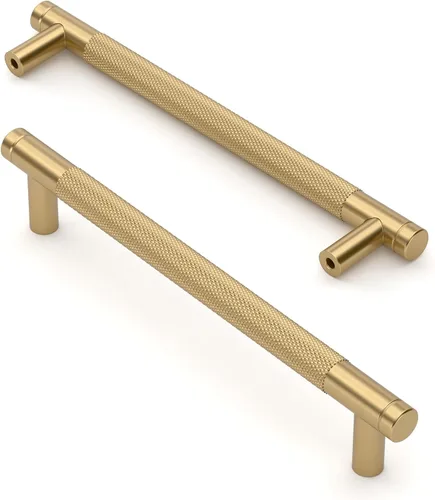 Vista 37 de Asidrama - Paquete de 10 tiradores para gabinete de 3 pulgadas (76mm) de color negro mate y bronce champán, manijas estriadas para gabinete