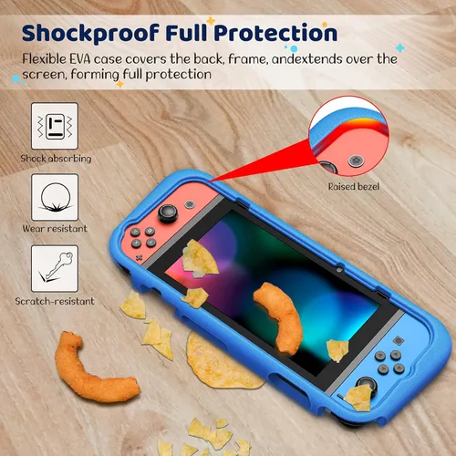 Vista 5 de Fintie Kids Case Compatible with Nintendo Switch w2 Game Card Slots - Ultralight Shockproof Protective Cover with Ergonomic Grip, Kids Friendly Grip