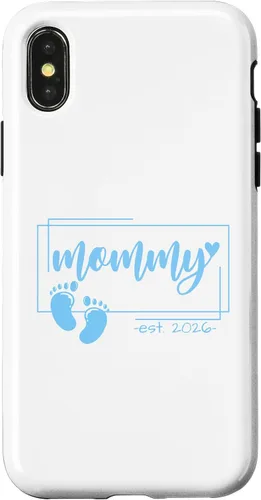 Vista 5 de Mommy Est 2026 Pregnancy Announcement Baby Boy Reveal Case for iPhone 17