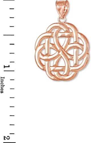 Vista 2 de 10K Rose Gold Triquetra Celta Trinity colgante