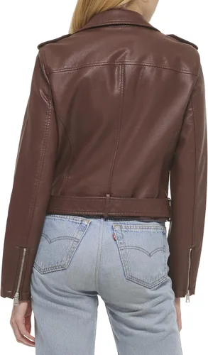 Vista 3 de Levi's Women's Belted Faux Leather Moto Jacket (Regular & Plus Size)