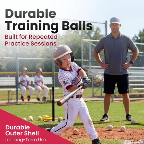 Vista 5 de GPS Athletics - Pelotas de béisbol suaves para niños, pelotas de béisbol de entrenamiento de seguridad de bajo impacto para práctica de béisbol