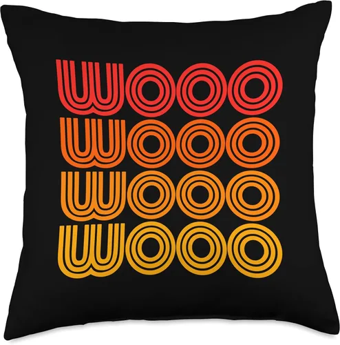 Vista 4 de Wooo Woo Hoo Funny Word Emocionado Tonto Feliz Divertido Ruido Almohada