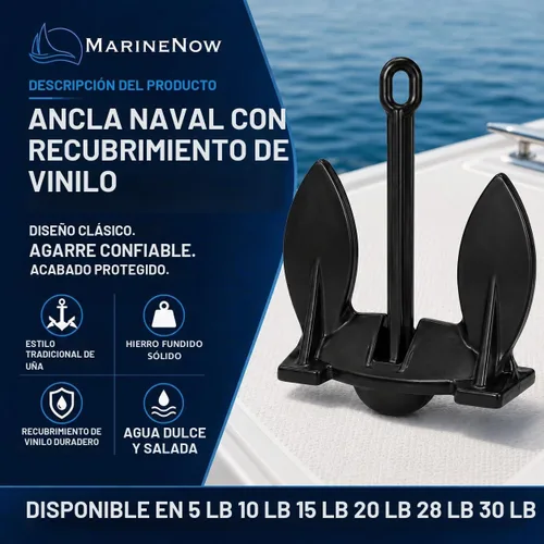 Vista 2 de MarineNow Ancla marina de hierro fundido recubierto de vinilo