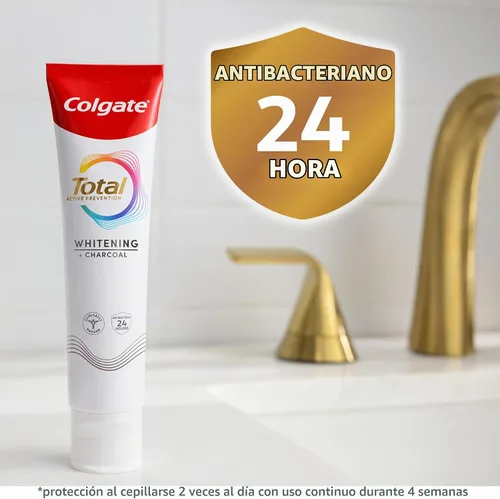 Vista 4 de Colgate Total Whitening and Charcoal - Pasta de dientes, paquete de 2, 5.1 onzas