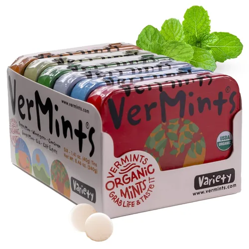 Vista 13 de VerMints Mentas Orgánicas Café Express - Ingredientes Reales, Sabor a Café Duradera - Latas de Tamaño de Viaje - Caramelos de Café Sin OMG, Sin
