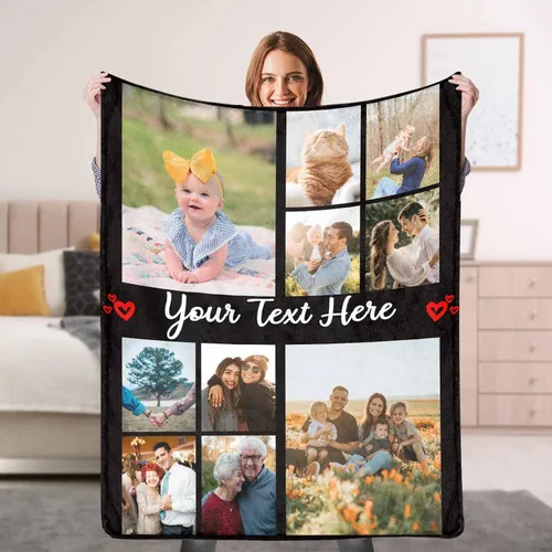 Vista 20 de Manta personalizada con foto, manta personalizada con imagen, regalos personalizados para pareja, mamá, papá, novia, novio, amigo, cumpleaños