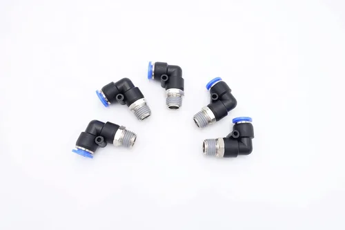 Vista 37 de Accesorio de Conexión por Empuje 1/2" Tubo OD x 1/2" Rosca Macho NPT, Codo Neumático Macho para Línea de Aire y Agua de 90 Grados con Giratorio