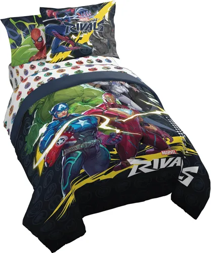 Vista 34 de Jay Franco Disney Lilo and Stitch - Juego de edredón tamaño Twin, ropa de cama de 5 piezas, incluye juego de sábanas y fundas de almohada, ropa