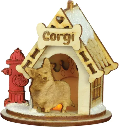 Vista 10 de Basset Hound Dog Tea Light Display Adorno de Navidad de madera para árbol de Navidad