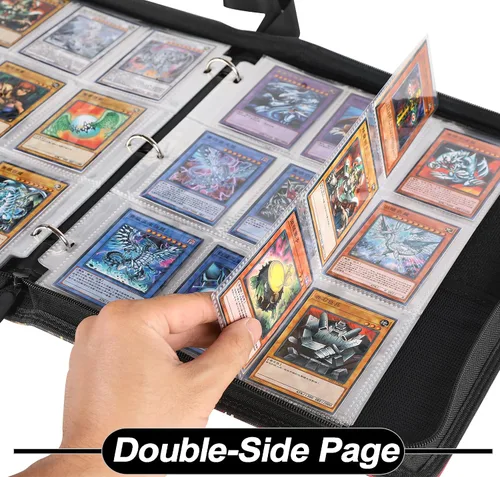 Vista 4 de Carpeta de tarjetas para tarjetas YuGiOh – Libro con 9 bolsillos con fundas compatible con tarjetas Yugioh, capacidad para 720 tarjetas