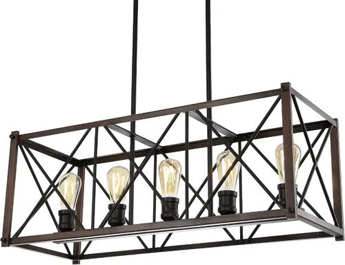 Vista 11 de JONATHAN Y Lámpara colgante de 16 pulgadas de bronce aceitado con 3 luces, lámpara LED regulable industrial para cocina, pantalla de cesta de metal