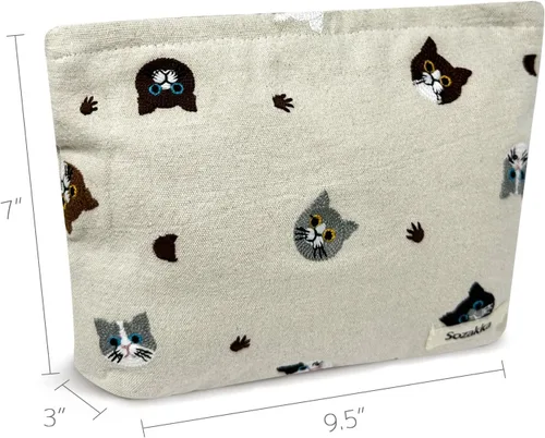 Vista 2 de allydrew Bolsa de cosméticos, maquillaje y neceser de viaje, Gatos bordados
