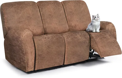 Vista 81 de ANARACHON Fundas para sillas reclinables con aspecto de cuero, funda elástica de 4 piezas, funda suave para silla reclinable, protector de muebles