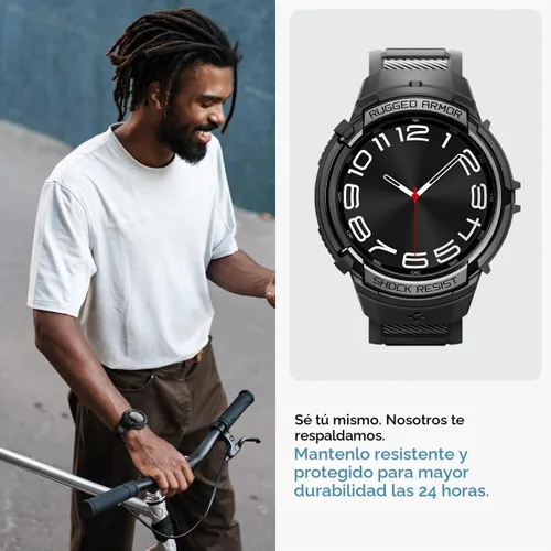 Vista 2 de Spigen Correa clásica de 1.850 in para Samsung Galaxy Watch 6 con funda (2023)