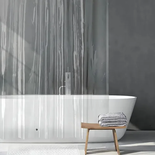 Vista 6 de Home Must Haves Cortina de ducha de PVC impermeable (70 x 72 pulgadas) (transparente)