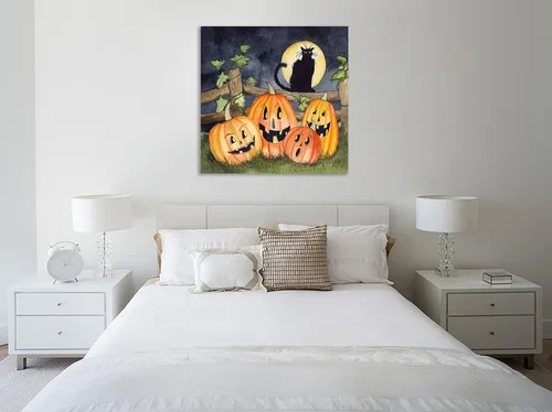 Vista 2 de Jaxson Rea "Haunting Halloween Night I No Border Gallery Wrapped Canvas by Kathleen Parr McKenna, 12" x 12