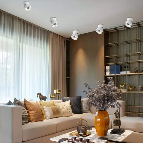Vista 2 de Foco LED de Techo - Luz de Pared Downlight de Techo Ajustable 360° Iluminación LED COB Lámpara de Pared o Luz Puntual Blanco Frío 6000K / Blanco