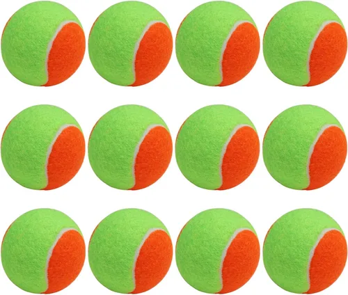 Vista 18 de URBEST Pelota de tenis, 12 paquetes de pelotas de tenis de entrenamiento, pelotas de práctica para jugadores novatos, pelotas de juego para perros