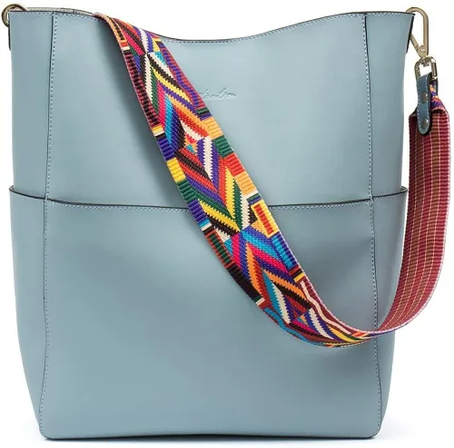 Vista 8 de BOSTANTEN - Bolsos de cuero al hombro tipo balde para mujer
