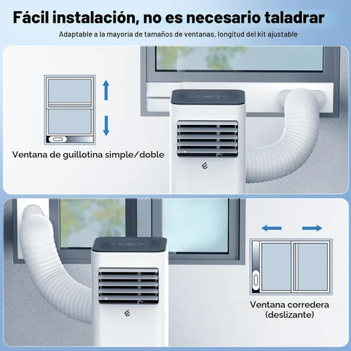Vista 6 de Acondicionadores de aire portátiles de 10,000 BTU, aire acondicionado portátil con control remoto para habitación de hasta 450 pies cuadrados
