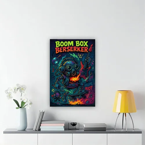 Vista 6 de KKAIO Boom Box, A Retro Sound Box by Crazy Audio Maniac, Is A Punk Street Pop Style Canvas Art Poster And Wall Art Picture Print Modern Family