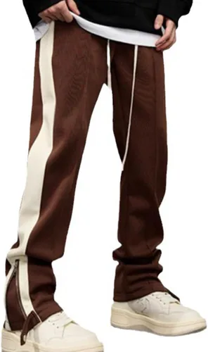 Vista 29 de Pantalones deportivos de gamuza sintética para mujer, pantalones de baile acampanados para hombre