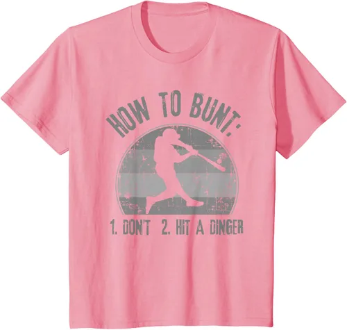 Vista 65 de Cómo Bunt Don't Hit A Dinger - Camiseta divertida de béisbol y sóftbol, Negro, S