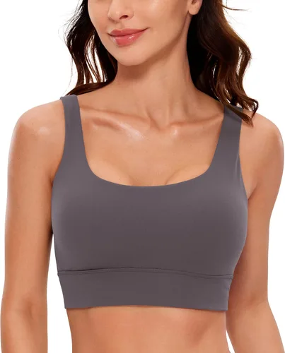 Vista 64 de CRZ YOGA Butterluxe - Brasier deportivo con espalda en U para mujer, cuello redondo, acolchado, de bajo impacto, para yoga, entrenamiento