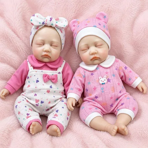 Vista 2 de Pinky Reborn Muñeca de bebé de silicona, 12 pulgadas de niña, muñeca linda