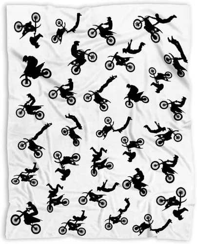 Vista 43 de Manta de forro polar suave para regalo de motocicletas de motocross, manta acogedora de franela, aire acondicionado, 50x40 pulgadas para niños