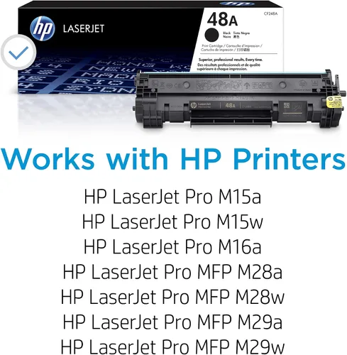 Vista 2 de HP Cartucho de tóner negro 48A Funciona LaserJet Pro M15, M16 Series, LaserJet Pro MFP M28, Serie M29 CF248A