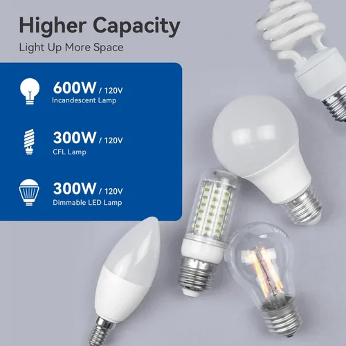 Vista 4 de ELEGRP Interruptor digital de atenuación de luz para luces LED / CFL regulables de 300 W e incandescente/halógeno de 600 W, interruptor de luz LED
