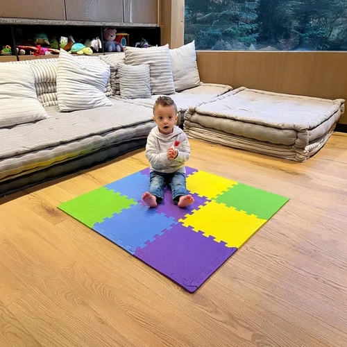 Vista 18 de MioTetto Alfombra de Juego para Bebés, Cómoda Alfombra para Tiempo de Barriga – Azulejos de Espuma Portátiles para Piso, Alfombra de bebé segura