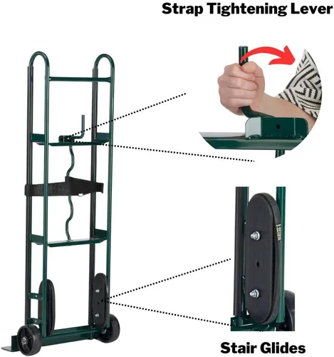 Vista 4 de Harper Trucks Sistema de elevación para camión de mano + correas móviles para hombro (2 personas)