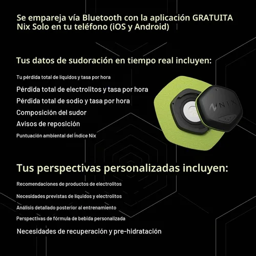 Vista 4 de Nix Kit de inicio de biosensor de hidratación: sensor de sudor portátil rastrea la pérdida de líquidos, alertas en tiempo real, cápsula