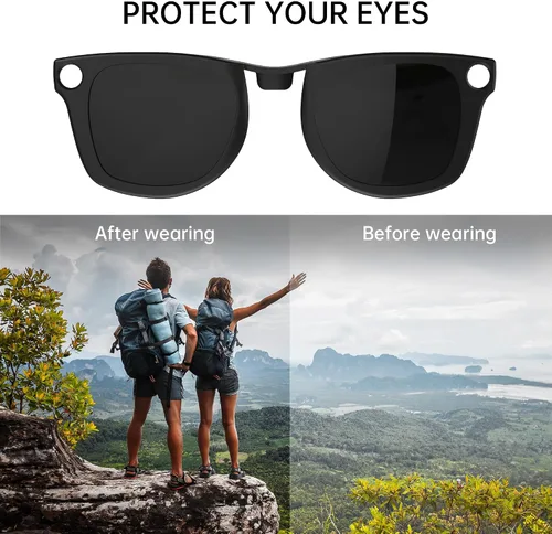 Vista 4 de HIBLOKS 2 clips polarizados para Ray-Ban Meta Wayfarer